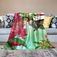 thumbnail image 2 of Chilfamy  Spring Hummingbird Floral Blanket Gifts for Women Kids Girls Mom Wife Birthday Mother's Day Presents Red Flowers Bird Decor for Home Bed Bedroom Soft Cozy Throw Blanket 60x80in, 2 of 6