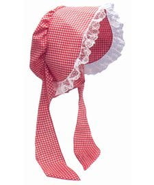 Adult Gingham Red \u0026 White Bonnet 