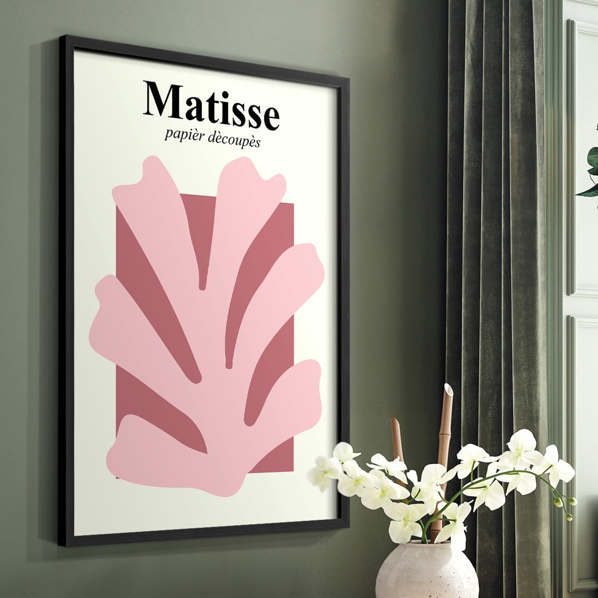 Matisse CCCLV in Black Solid Wood 8 x 10 Framed Print