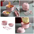 thumbnail image 3 of 1 Set Simple Bento Bowl Pretty Wheat Straw Bowl with Lid and Table Ware, 3 of 8