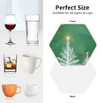 thumbnail image 6 of Gaeub Christmas Green Print 4 Pcs Leather Coasters for Drinks ,Drink Coasters Sets,Drink Table Cup Coasters for Living Room Kitchen Coffee Decor-Hexagon, 6 of 6