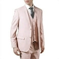 thumbnail image 3 of Adam Baker by West End Men's 91039 3-Piece Single Breasted Slim Fit 2-Button Vested Dress Suit Set - Rose Blush - 38S, 3 of 6