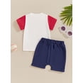 thumbnail image 3 of Suealasg Toddler Boys Baseball Clothes 6M 1T 2T 3T Baby Boy 2Pcs Summer Casual Outfits Short Sleeve Baseball Print T-shirt Tops + Elastic Shorts Set, 3 of 7