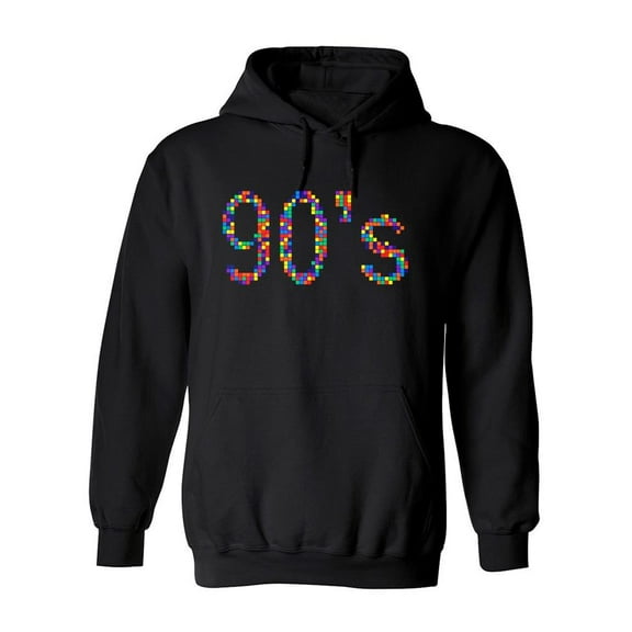 90's Colorful Pixel Hoodie Men -Image by Shutterstock, Male Large