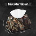thumbnail image 6 of Lsque Cowboy Iguana Floral Shirt Printed Long Tissue Box Cover Holder, Facial Paper Organizer Dispenser,Triangle with Bottom Belt, PVC Leather Decorative Organizer, 6 of 9
