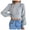 Gray, variant on IROINNID Womens Sweater Round Neckline Pullover Sweater Solid Color Casual Mid-Length Long Sleeve Autumn and Winter Hollow Sweater Tops