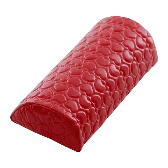 Half Column Armrest Pillow Holder Manicure Tool Cushion Accessory Comfortable Sponge Pad PU Leather Nails Hand Rest for Nail Art Home Shop Red