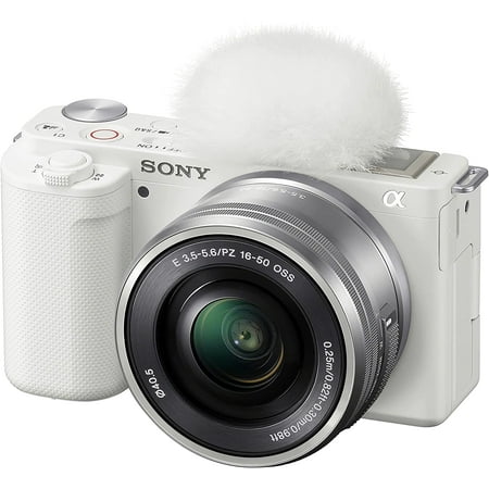 Sony - Alpha ZV-E10 Kit Mirrorless Vlog Camera with 16-50mm Lens - White