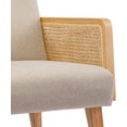 thumbnail image 5 of Duhome Mid Century Modern Rattan Accent Chair Fabric Armchair with Wood Frame Small Reading Chair Single Sofa for Bedroom Living Room, Beige, 5 of 7