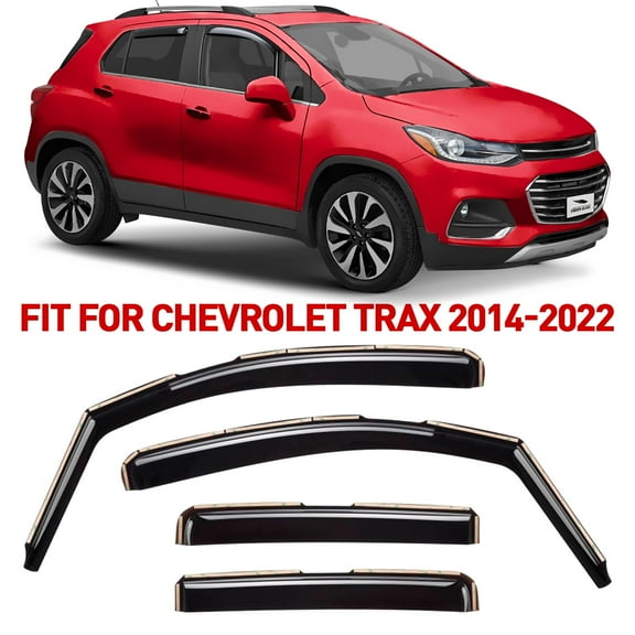 Voron Glass In-Channel Extra Durable Rain Guards for Chevrolet (Chevy) Trax 2014-2022/Buick Encore 2013-2022, Window Deflectors, Vent Window Visors, 4 Pieces - 220120