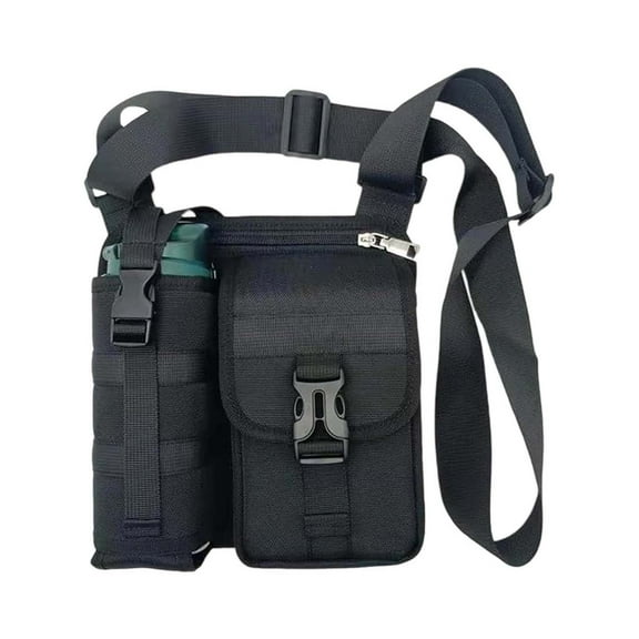 Fishing Backpack Outdoor Camping Sling Shoulder Bag with Water Bottle Holder -Functional Storage Crossbody Sports Gear for and Adults