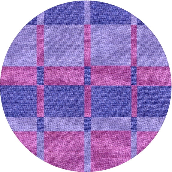Ahgly Company Indoor Round Patterned Purple Mimosa Purple Area Rugs, 8' Round
