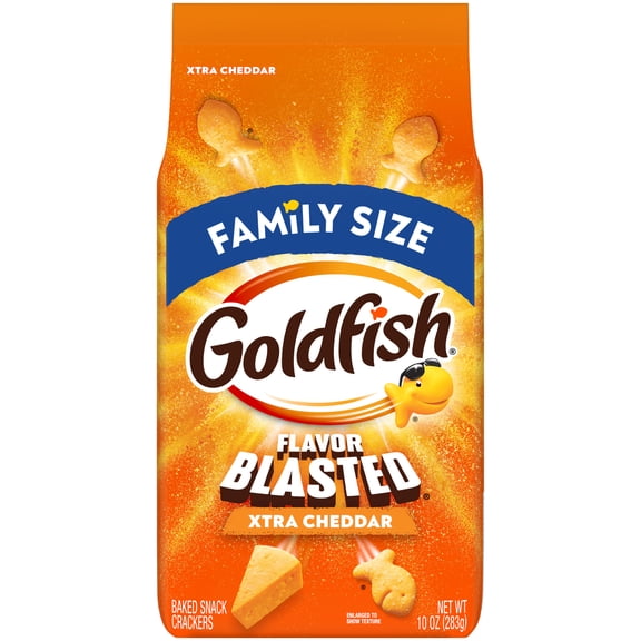 Goldfish Flavor Blasted Xtra Cheddar Crackers, 10 oz Bag