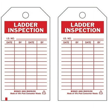 Brady Lad Inspection Tag,5-3/4 x 3 In,PK10 86555