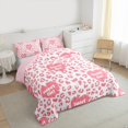 thumbnail image 4 of Manfei Kawaii Sweet Girl Bedding Comforter Set for Teen, Pink Cheetah Print Twin Comforter Sets, Modern Fashion Reversible Bedding Set, Breathable Home Decor, 2pcs, 4 of 9