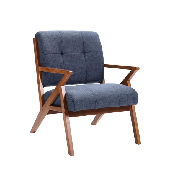 Porthos Home Earla Accent Chair With Tufted Fabric Upholstery, Wooden Legs And Armrests