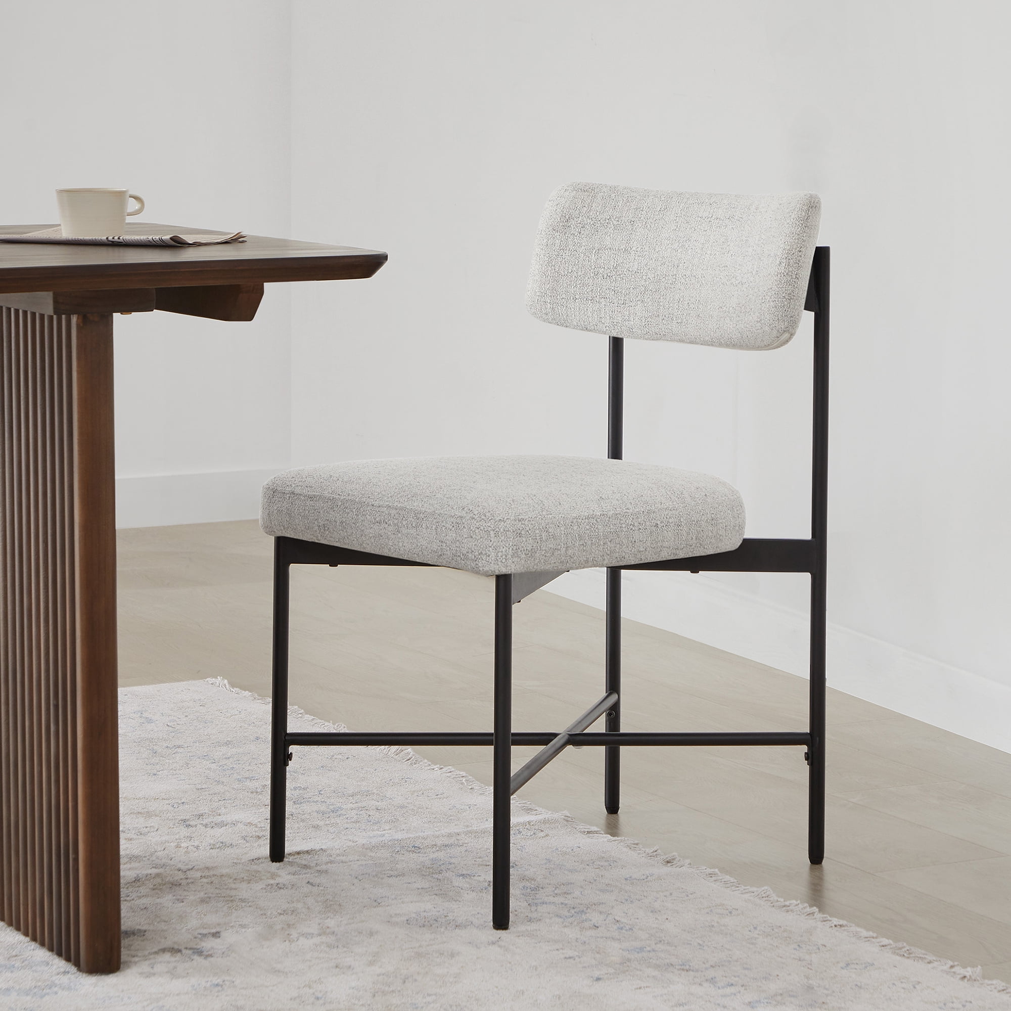 CHITA Set of 2 Mid-Century Modern Dining Chairs, Faux Leather