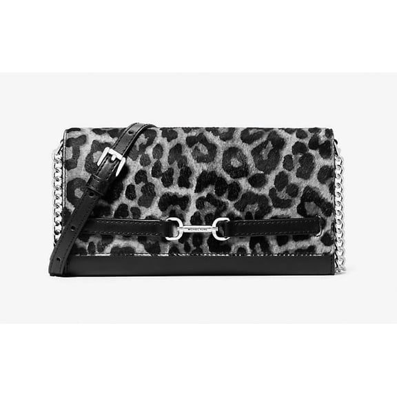 Michael Kors Women’s Carson Large Leopard Print Calf Hair Convertible Crossbody Bag