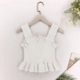 thumbnail image 5 of THDHVS Toddler Tank Tops Girls,Tank Tops for Girls,Girl's Ruffle Hem Solid Color Spaghetti Strap Tank Tops White 5-6 Years, 5 of 5