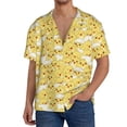 thumbnail image 1 of Fotbe Baby Chicks Camisa Estampada de Manga Corta para Hombre, Casual de Verano, Estilo Playero, Sin Arrugas-Small, 1 of 5