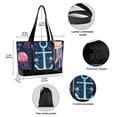 thumbnail image 2 of FORMRS Canvas Laptop Tote Bag for Women with 15.6" Computer Compartments Shoulder Handbag, Blue Anchor, 2 of 7