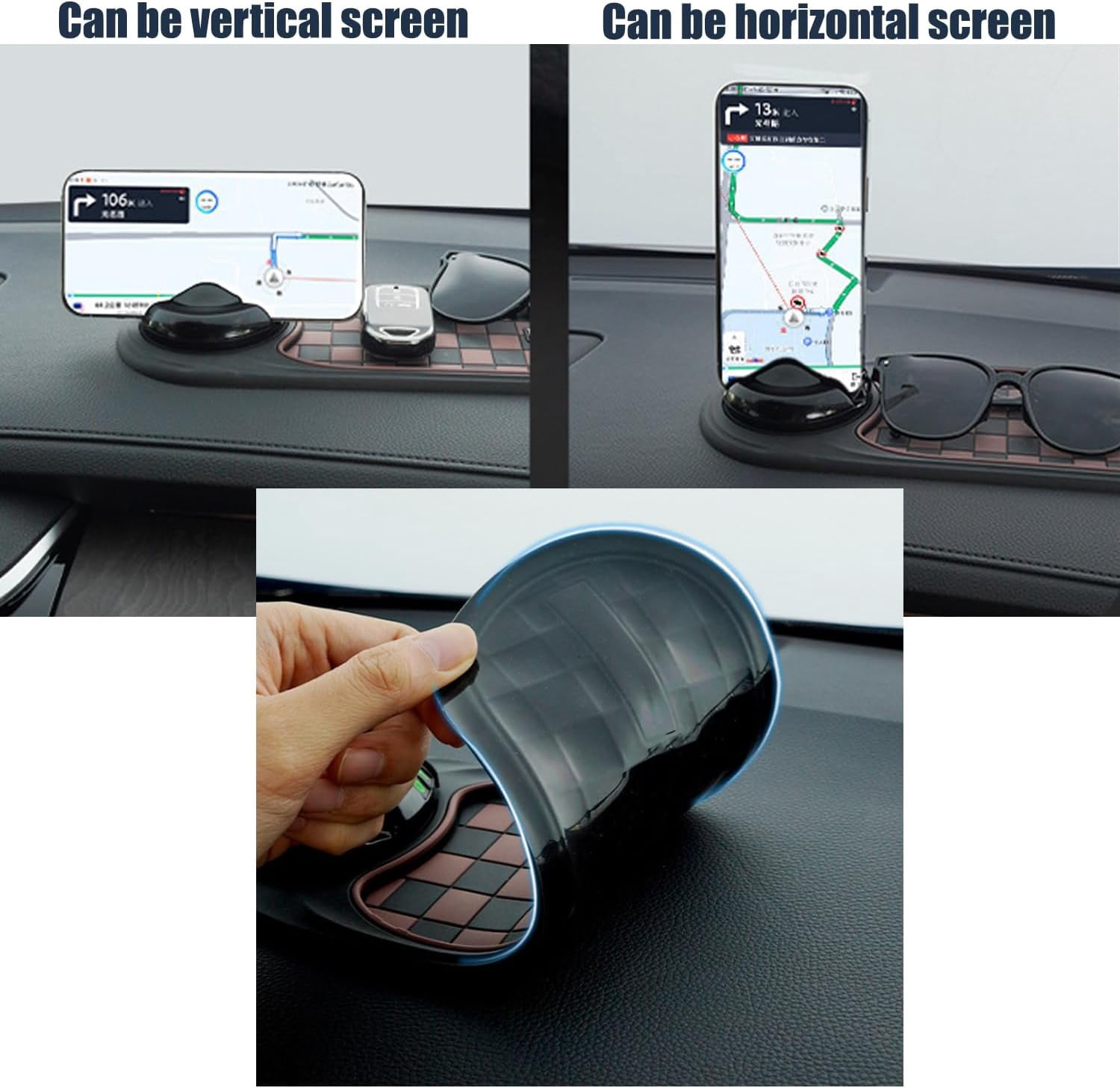 Multifunctional 4-in-1 Mobile Phone Stand On-Board Anti-Slip Pad, Anti-Slip, Durable with Temporary Parking Number (Set B)