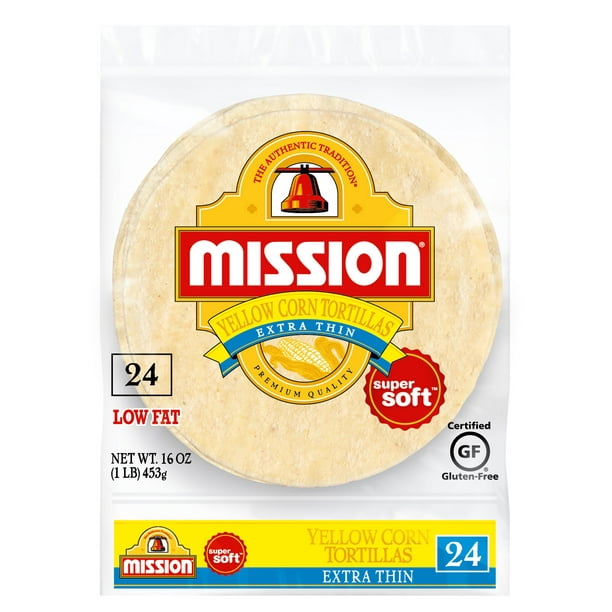 Mission Extra Thin Yellow Corn Tortillas, 16 oz, 24 Count