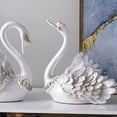 thumbnail image 4 of Adorno de cisne, adorno de cisne para pareja, adorno decorativo para el hogar, mueble de TV, decoración de cisne, rendimiento impulsado, 4 of 5
