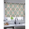 thumbnail image 5 of Sheer Curtains 54 Inch Length 2 Panels Set for Kitchen, Boho Flowers Semi Sheer Curtains for Windows, Farmhouse Abstract Geometric Patterned Voile Window Treatments Rod Pocket Curtain, 5 of 7