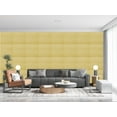 thumbnail image 4 of Dundee Deco 3D Wall Panels - Peel and Stick Wall Sticker, Modern Faux Stone Yellow Self Adhesive Foam Wall Paneling for Interior Wall Decor, 27.6 in X 27.6 in, Covers 5.29 sq. ft., 4 of 5
