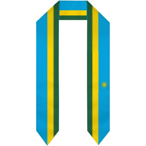 DABOYOZHZH Rwanda Flag Graduation Shawl Sash Stole Wraps Scraf For International Study Pride Women Men
