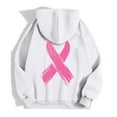 thumbnail image 4 of Hoodies for Women Ruched Hoodie Girls Workout Look Women's Zip Up Hoodie Pullover Cancer Awareness Month Long Sleeve Pocket Drawstring Casual Sweatshirt For Everyday Wear, 4 of 6