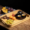 thumbnail image 2 of Bamboo Serving Tray with Open Handles, Bamboo Serving Tray, Tea/Coffee Serving, Appetizers, Snacks, Charcuterie Tray, Natural, 2 of 6