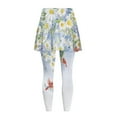 thumbnail image 6 of FUIALDOLG White Daisy Cardinal Birds Skirt with Leggings for Women Tennis Skirted Leggings Floral Gym Workout Yoga Pants with Pockets Lady Athletic Skirt Golf Outfits,Size XL, 6 of 7