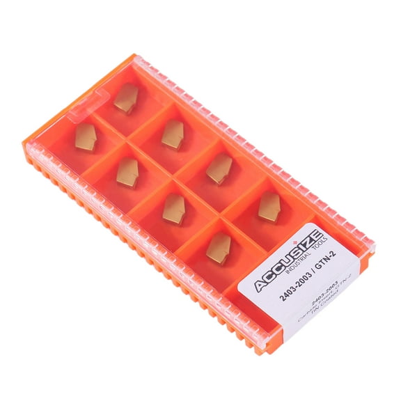 Accusize Gtn-2 Tin Coated Carbide Inserts, 10 Pcs/Box, 2403-2003x10
