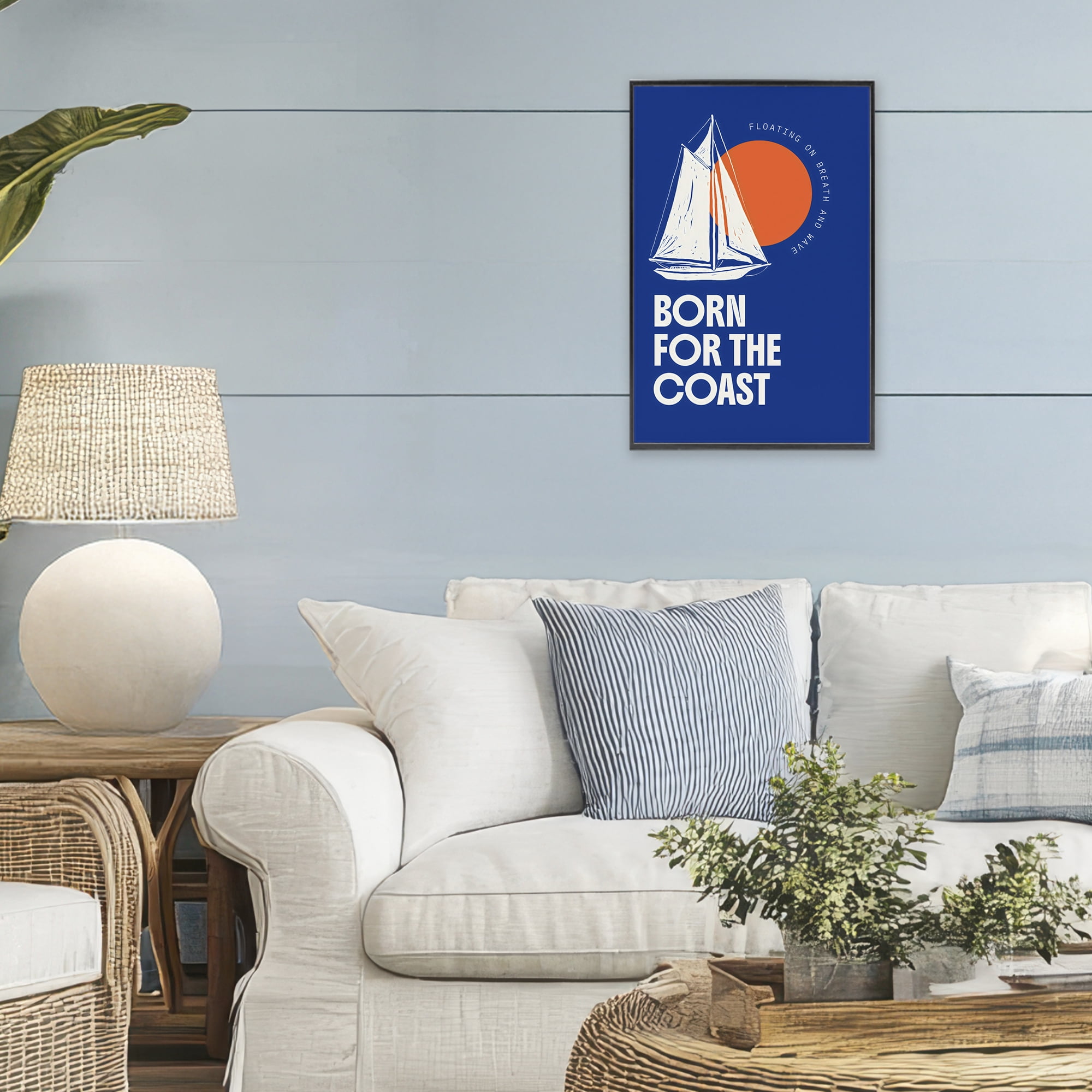 Stupell Industries Born For The Coast Black Framed Giclee Art, design by Creative Studio