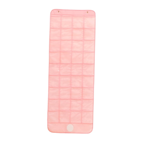 yotijay Classroom Pocket Chart Clear Pockets Door Back Wall Pink Oxford Cloth Calculator 36 Pockets