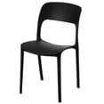 thumbnail image 1 of Modern Plastic Outdoor Dining Chair with Open Curved Back, Black, 1 of 7
