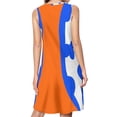 thumbnail image 2 of Blue and orange Spring Summer Dresses for Women Fashion T-shirt Dress Casual Sleeveless Loose Sundress with Pockets, 2 of 5