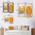 thumbnail image 4 of Designart "Quill Minimalism Yellow Trees in the Forest III" Landscape Trees Framed Wall Art Set Of 2 - Traditional Yellow Gallery Wall Frame Set For Home Decor, 4 of 6