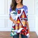 thumbnail image 1 of Pntutb Moda Mujer Cuello Redondo Manga Larga Estampado Casual Camiseta Blusa Pntutb Pntutb-8218, 1 of 5