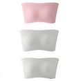 thumbnail image 3 of Bigersell T Shirt Bra Clearance 3pc Bandeau Bra Soft Bra Style R954 V-Neck Back-Smoothing Bras Pull-On Bra Closure Women's Plus Size Wire Free Bras Large Breasts Pink 6XL, 3 of 3