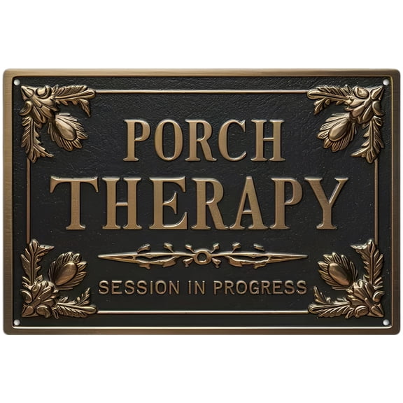 Porch Metal Sign, Farmhouse Porch Plaque, Vintage Rust Effect Outdoor Decorative Sign, 2D Wall Art with Pre-Drilled Holes for Home Garden Patio Yard Relaxation Decor