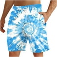 thumbnail image 3 of lcziwo Big and Tall Beach Shorts for Men Boho Swim Trunks Tie Dye Prints Drawstring Waist Shorts Hawaiian Vacation Bathing Suits Lightening Sales Light Blue L, 3 of 8