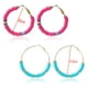thumbnail image 4 of Pendientes para mujer con cuentas de disco arcoíris, pendientes de playa de verano para niñas, regalos de fiesta de vacaciones, 2 pares, 4 of 5