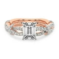 thumbnail image 4 of IGI Certified 2 Carat Emerald Shape Lab Grown Diamond Engagement Ring | 14K Rose Gold | Charlotte Double Twist Side Stone Diamond Ring | FG-VS1-VS2 Quality Friendly Diamonds, 4 of 6