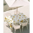 thumbnail image 3 of 52x70 Inch Outdoor Tablecloth with Umbrella Hole Zipper Rectangle Sunflower Bees Rectangular Tablecloths Outside Waterproof Spring Summer Farmhouse Floral Watercolor Patio Table Cover for Picnic, 3 of 8