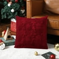 thumbnail image 2 of Amacok Christmas Pillow Covers Soft Plush Faux Fur Snowflake Christmas Tree Decorative Luxury Throw Pillows Pillowcases For Couch Sofa Party Festivals Winter Decorations, Red, 2 of 6