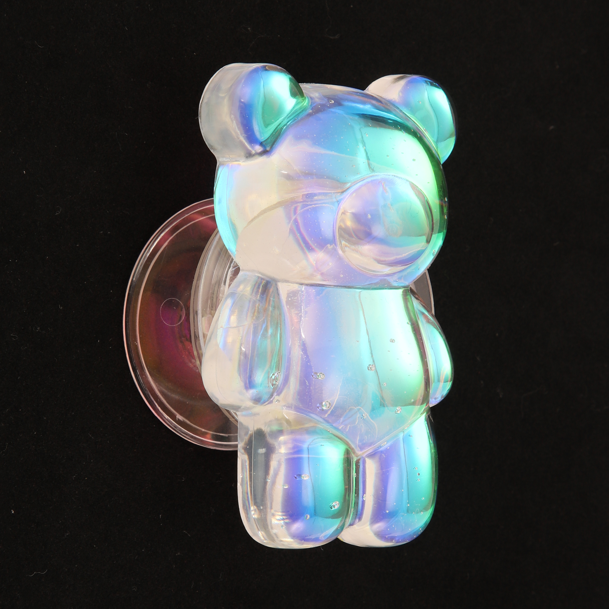Unique Bargains Holographic Bear Phone Grip 1Pc Pink Multicolor