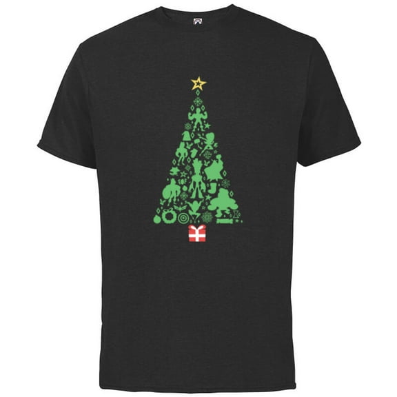 Marvel Holiday Super Heroes Christmas Tree - Short Sleeve Cotton T-Shirt for Adults - Customized-Black